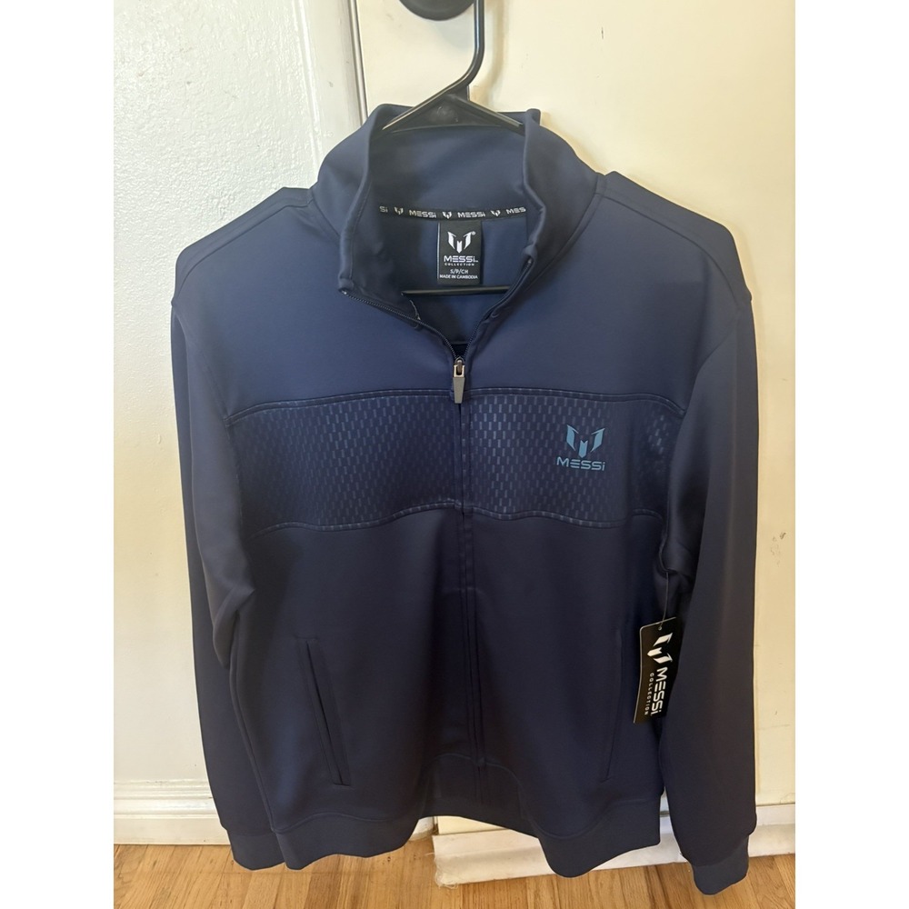 Messi Men Track Suit Jacket Navy Blue Size Small.